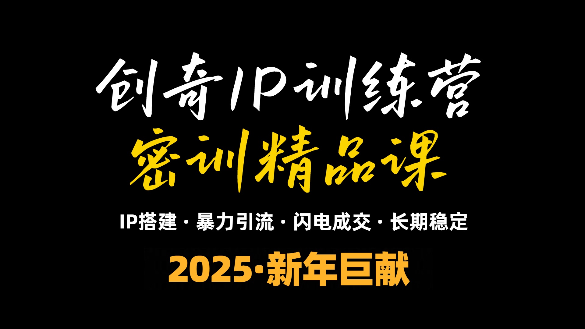 2025年“知识付费IP训练营”小白避坑年赚百万，暴力引流，闪电成交-米创网