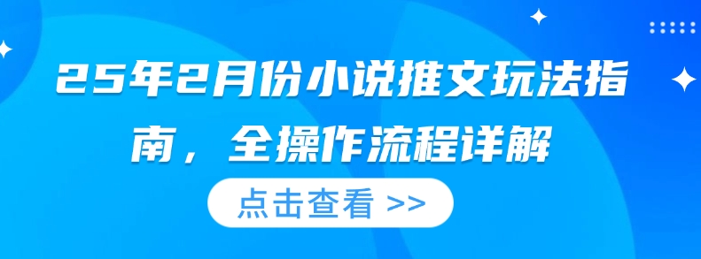 25年2月份小说推文玩法指南，全操作流程详解-米创网