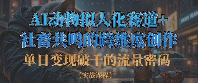 单日变现破千的流量密码，AI动物拟人化赛道+社畜共鸣的跨维度创作-米创网