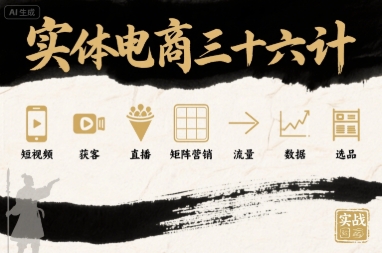 实体电商三十六计，短视频-获客-直播-矩阵营销-流量-数据-选品-米创网