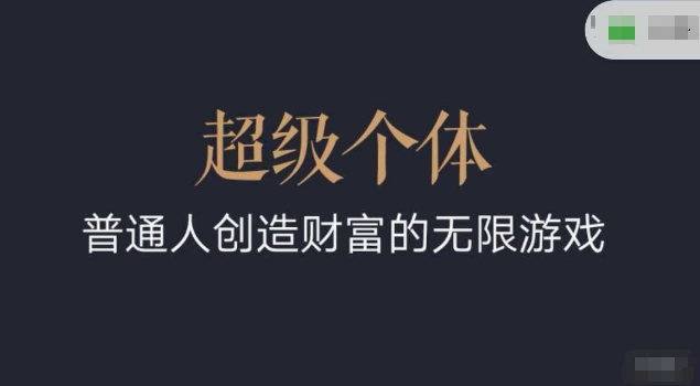 超级个体2024-2025翻盘指南，普通人创造财富的无限游戏-米创网