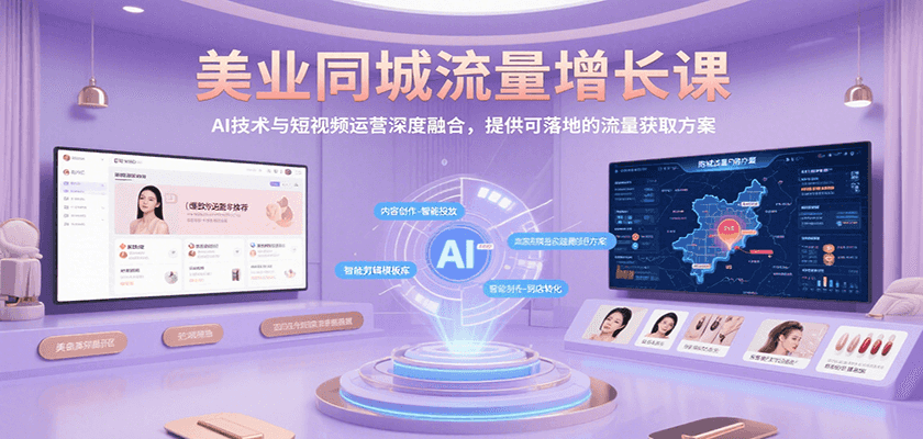 美业同城流量增长课，AI技术与短视频运营深度融合，提供可落地的流量获取方案-米创网