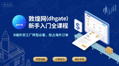 敦煌网(dhgate)新手入门全课程，B端外贸工厂转型必看，抢占海外订单-米创网