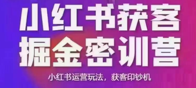 小红书获客掘金线下课，录音+ppt照片，小红书运营玩法，获客印钞机-米创网