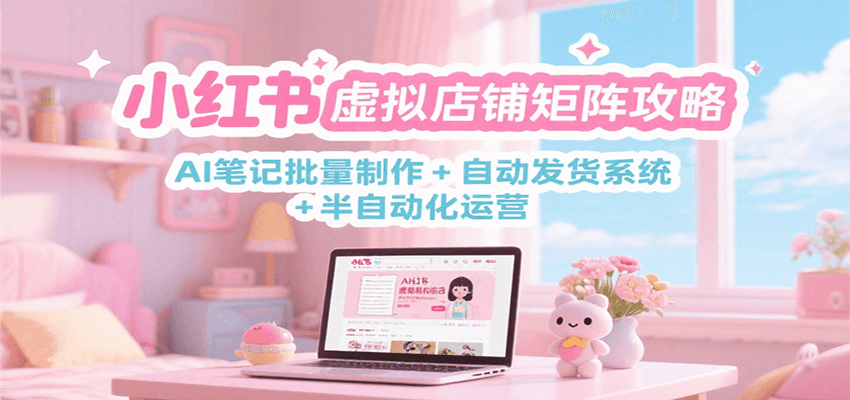 小红书虚拟店铺矩阵攻略：AI笔记批量制作 + 自动发货系统 + 半自动化运营-米创网