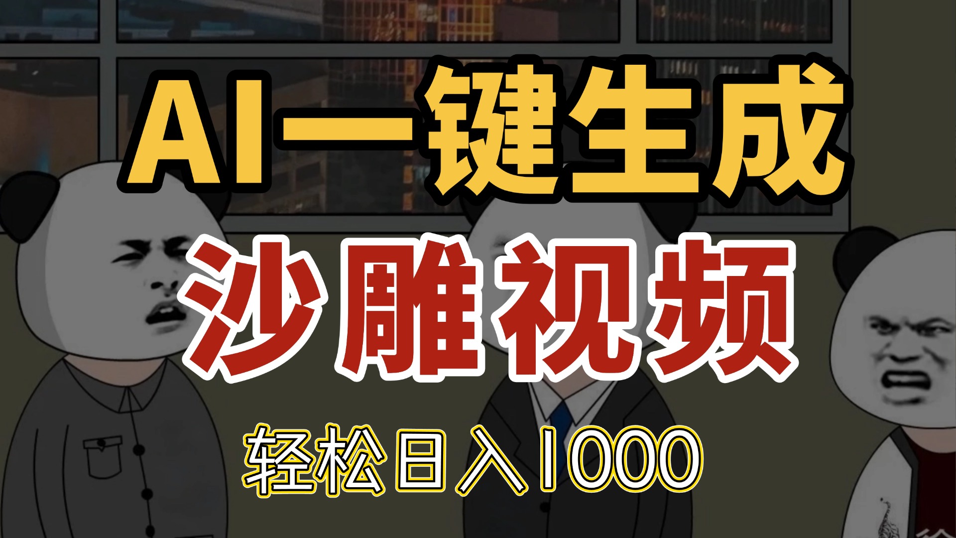 AI一键生成沙雕视频，一条视频千万播放，轻松日入1000-米创网