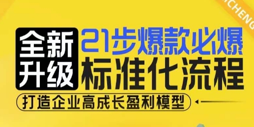 21步爆款必爆标准化流程，全新升级，打造企业高成长盈利模型-米创网