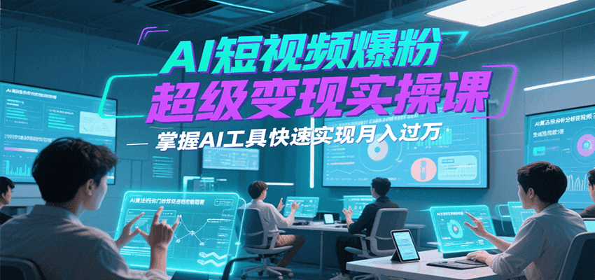 AI短视频爆粉超级变现实操课，掌握AI工具快速实现月入过万-米创网