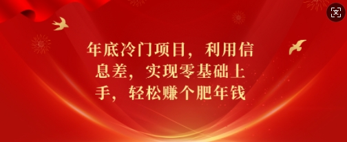 年底冷门项目，利用信息差，实现零基础上手，轻松赚个肥年钱【揭秘】-米创网