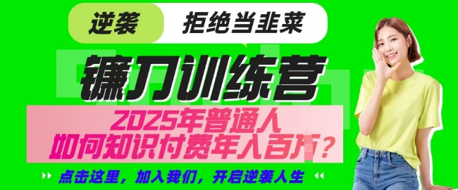 【网创项目终点站-镰刀训练营超级IP合伙人】25年普通人如何通过知识付费实现逆袭【揭秘】-米创网
