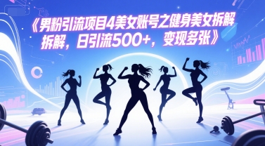 男粉引流项目4美女账号之健身美女拆解，日引流500+，变现多张-米创网