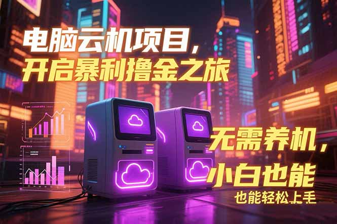 电脑云机项目 暴力撸金玩法，不需要养机 配置没有要求 单机100个窗口一…-米创网