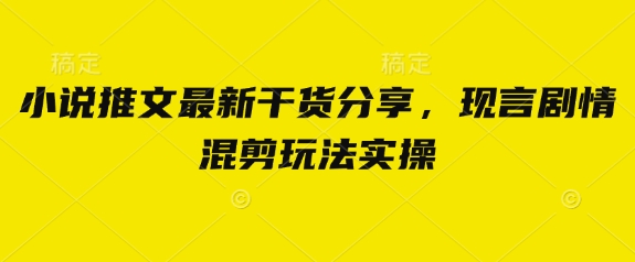 小说推文最新干货分享，现言剧情混剪玩法实操-米创网