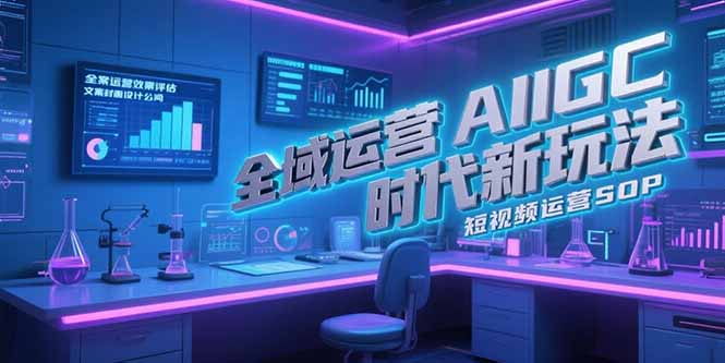 全域运营AIGC时代新玩法，文案封面设计公式，短视频运营SOP-米创网