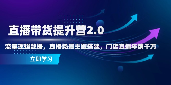 直播带货提升营2.0：流量逻辑数据，直播场景主题搭建，门店直播年销千万-米创网
