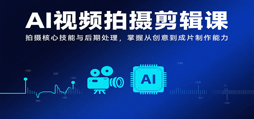 AI视频拍摄剪辑课，拍摄核心技能与后期处理，掌握从创意到成片制作能力-米创网