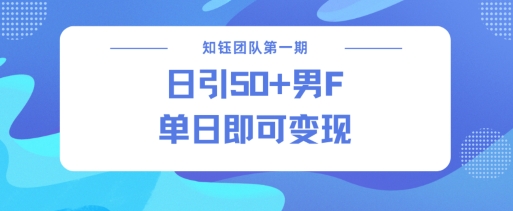 男粉引流新方法不违规，当日即可变现-米创网