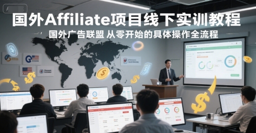 国外Affiliate项目线下实训教程，国外广告联盟从零开始的具体操作全流程-米创网