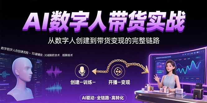 AI数字人+带货实战：从数字人创建到带货变现的完整链路-米创网