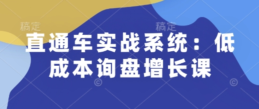 直通车实战系统：低成本询盘增长课，让个人通过技能实现升职加薪，让企业低成本获客，订单源源不断-米创网