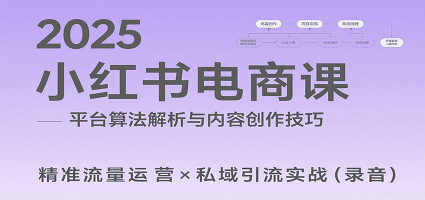 2025小红书电商课：解析算法，创作高转化内容，助力卖家获取流量实现变现(录音)-米创网