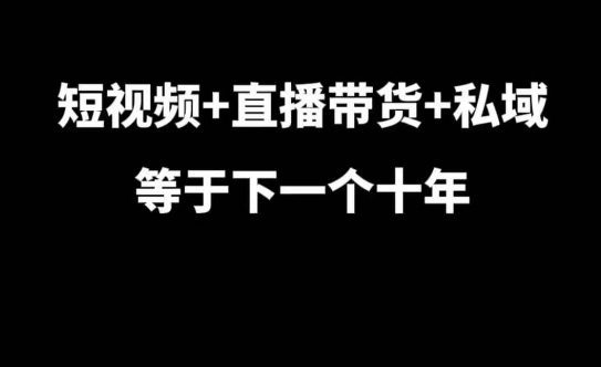 短视频+直播带货+私域等于下一个十年，大佬7年实战经验总结-米创网