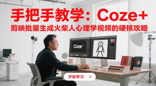 手把手教学：Coze + 剪映批量生成火柴人心理学视频的硬核攻略-米创网