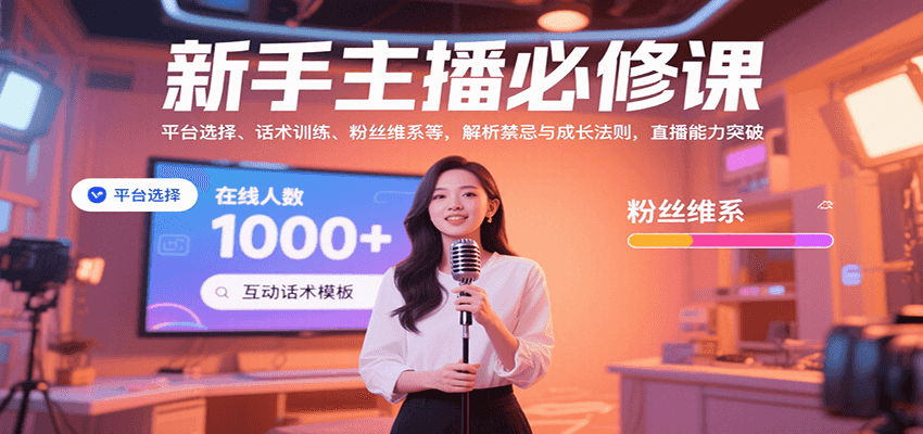 新手主播必修课：平台选择、话术训练、粉丝维系等，解析禁忌与成长法则，突破直播能力-米创网