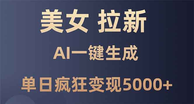 美女暴力拉新，通过AI一键生成，单日疯狂变现5000+，纯小白一学就会！-米创网
