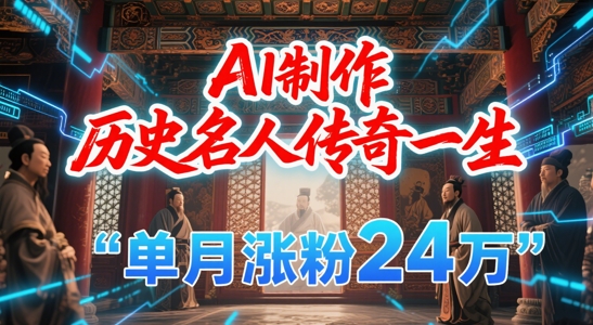 暴力起号！用AI制作历史名人传奇一生，单月涨粉24W，涨粉+变现赛道黑马来了-米创网