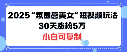 不露脸也能火！2025“氛围感美女”短视频玩法，30天涨粉5W小白可复制-米创网