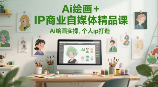 Ai绘画+IP商业自媒体精品课，Ai绘画实操，个人ip打造-米创网