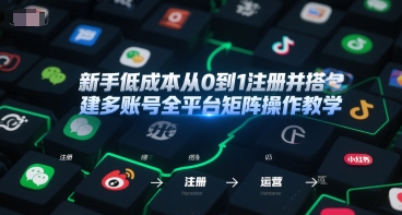 新手低成本从0到1注册并搭建多账号全平台矩阵操作教学，手机号-邮箱-IP-工具-米创网