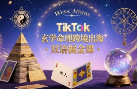 TikTok玄学命理跨境出海双语掘金课，手把手教你用命理知识精准直击海外用户痛点-米创网