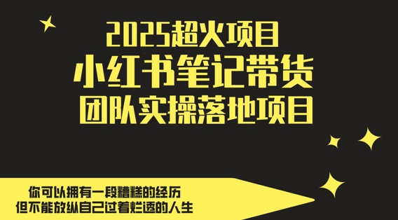 2025超火项目，副业最佳选择，小红书笔记带货团队实操落地项目，，轻松日入5张-米创网