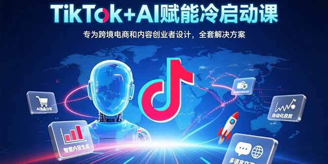 TikTok+AI赋能冷启动课：专为跨境电商和内容创业者设计，全套解决方案-米创网