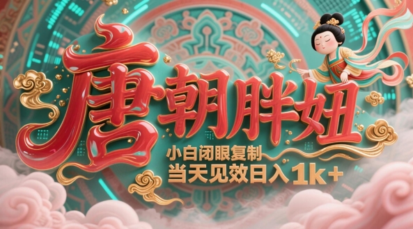 用AI克隆“唐朝胖妞”日更3条，平台疯狂推流，小白闭眼复制，当天见效，日入1k+-米创网
