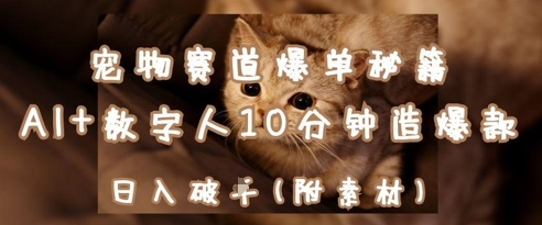 宠物赛道爆单秘籍：AI+数字人10分钟造爆款，日入1k-米创网