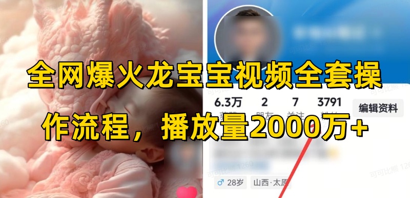 全网爆火龙宝宝视频全套操作流程，播放量2000万+-米创网