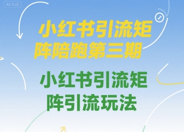 小红书引流矩阵陪跑第三期，小红书引流矩阵引流玩法-米创网