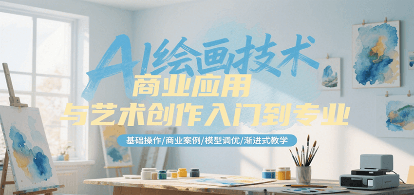 AI绘画技术商业应用与艺术创作入门到专业，基础操作/商业案例/模型调优/渐进式教学-米创网