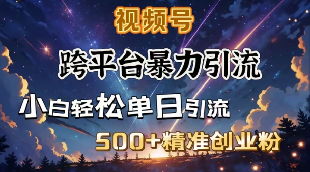 跨平台暴力引流，私域完美闭环，日引500+精准创业粉-米创网