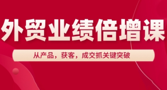 外贸业绩倍增课，从产品，获客，成交抓关键突破-米创网