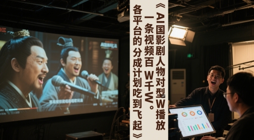 AI三国影视剧人物对口型唱歌玩法，一条视频百W千W播放，各平台的分成计划吃到飞起-米创网