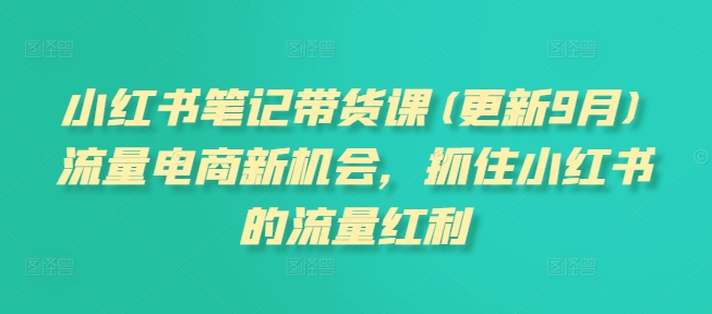 小红书笔记带货课(更新25年4月)流量电商新机会，抓住小红书的流量红利-米创网
