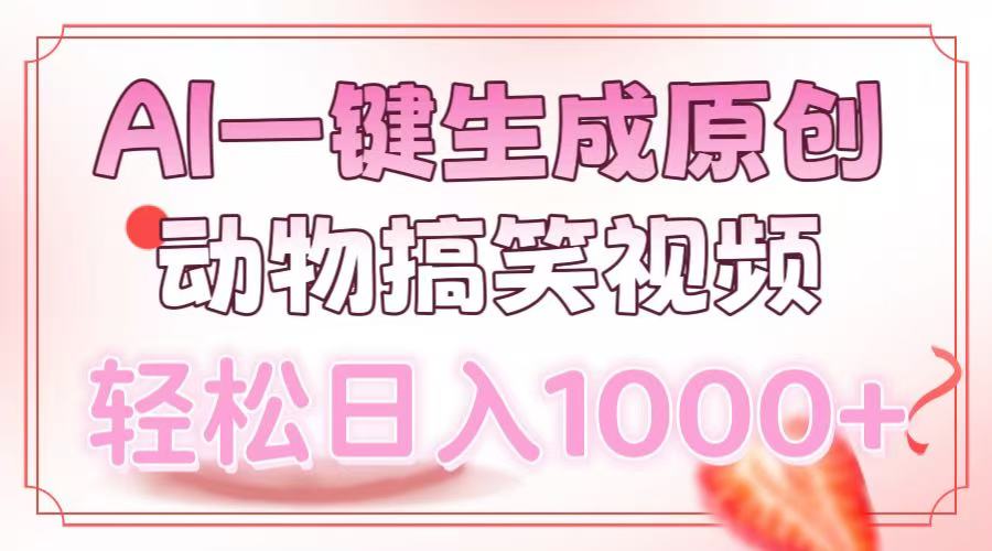 AI一键生成原创动物搞笑视频，轻松日入1000+-米创网