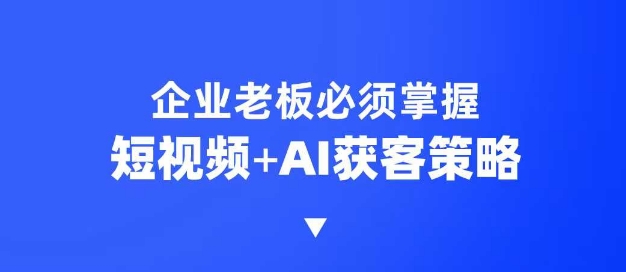 企业短视频AI获客霸屏流量课，6步短视频+AI突围法，3大霸屏抢客策略-米创网
