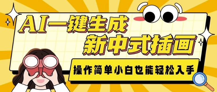 AI一键生成新中式插画， 操作简单，小白也能轻松入手-米创网