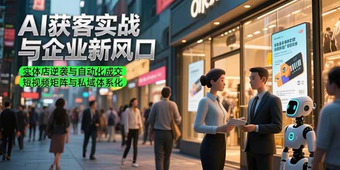 AI获客实战与企业新风口，实体店逆袭与自动化成交 短视频矩阵与私域体系化-米创网