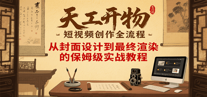天工开物短视频创作全流程，从封面设计到最终渲染的保姆级实战教程-米创网